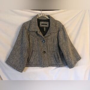 Apostrophe Petite Short Herringbone Dress Jacket Size Medium Petite
